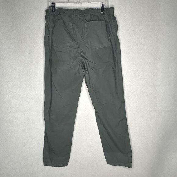 Lou & Grey for Loft Pants Womens Size M Green  Straight Leg Elastic Waist Cotton - Picture 4 of 7